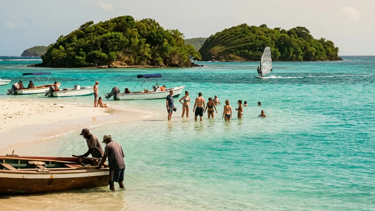 Côte tropicale et reliefs observés pendant un voyage actif, vue complémentaire pour excursion fonds blancs Martinique