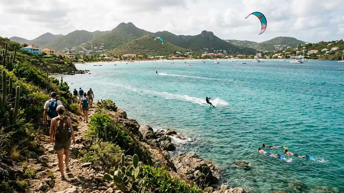 Sentier traversant une végétation tropicale humide, vue complémentaire pour Saint-Martin activités nature mer