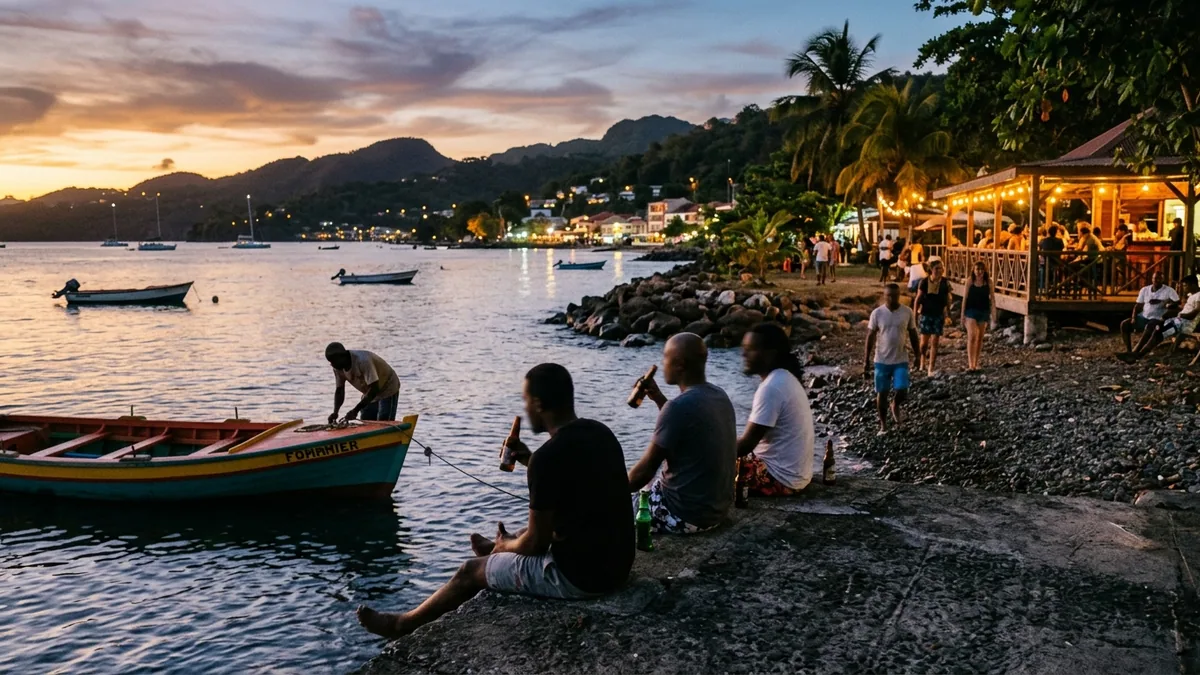 Produits locaux présentés sur un marché caribéen, vue complémentaire pour sortir en Martinique