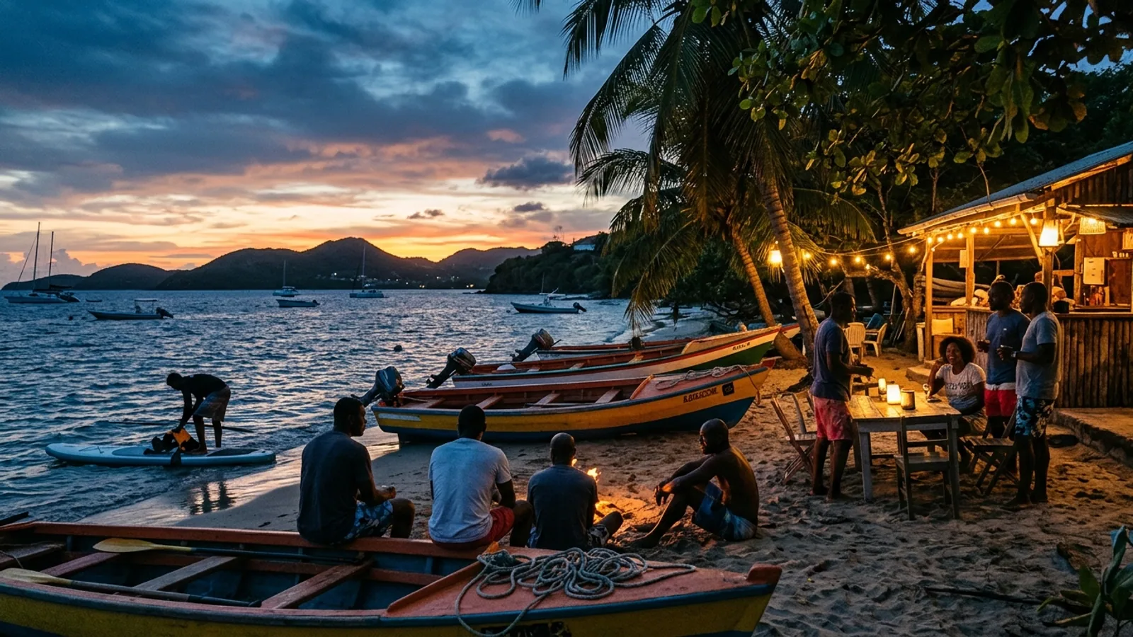 Scène de vie et couleurs d'un marché des Caraïbes, vue principale pour sortir en Martinique