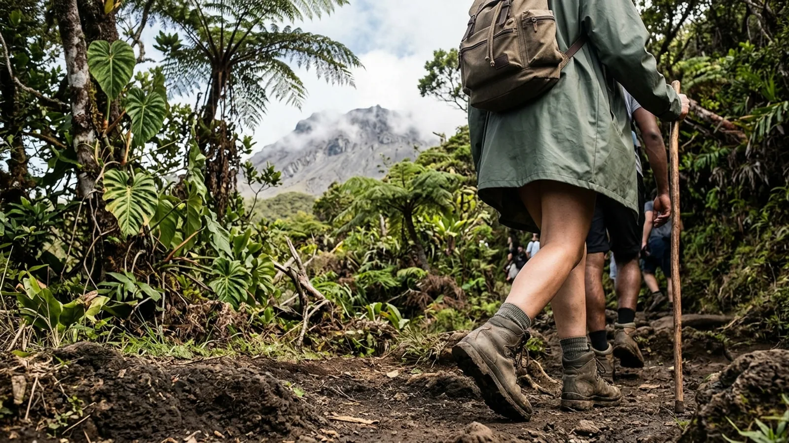 Reliefs volcaniques et forêt tropicale dans les Caraïbes, vue principale pour Soufrière Guadeloupe randonnée